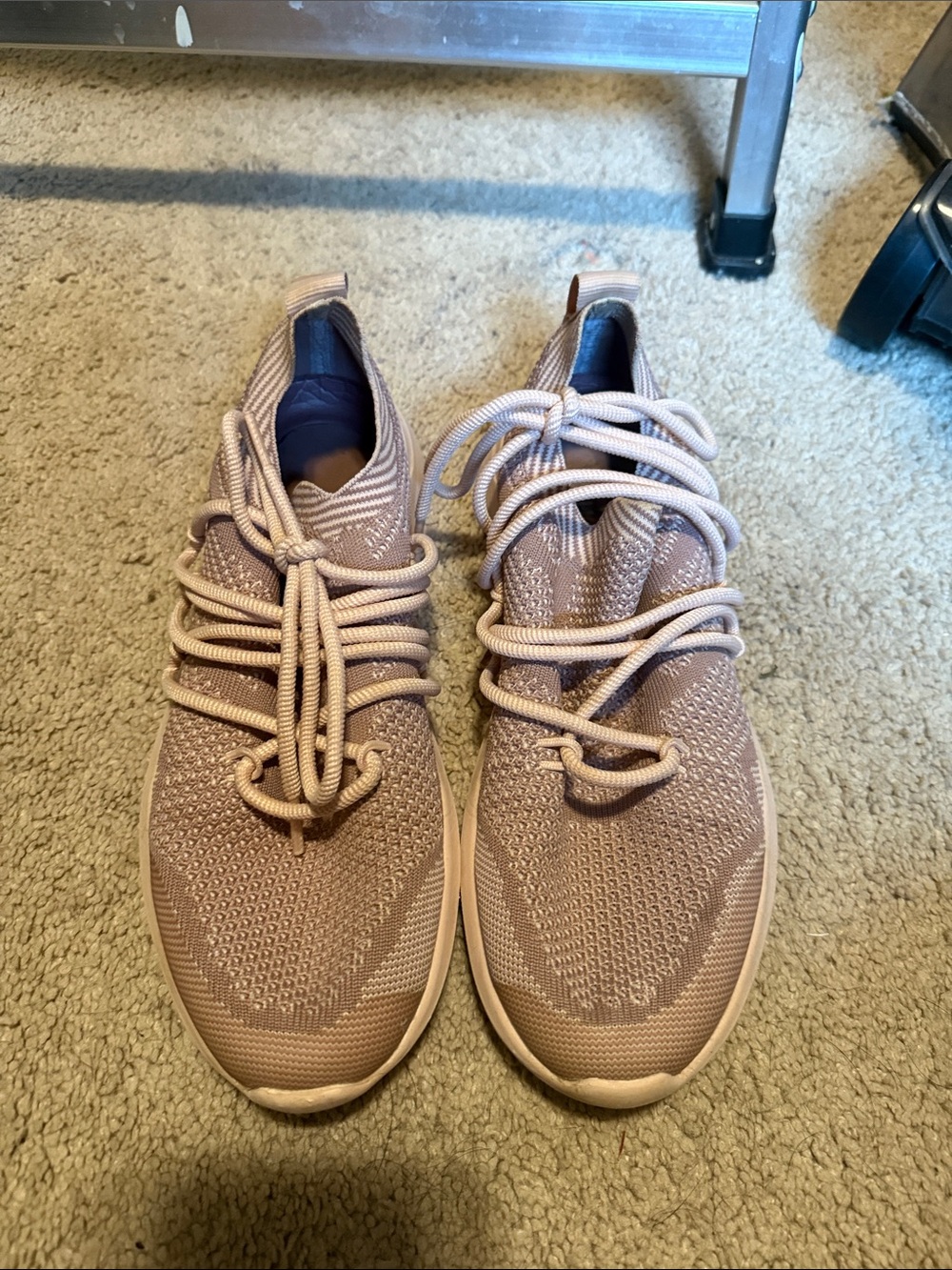 Women’s Fabletics Knit Lace-Up Sneakers in Blush